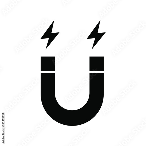 Magnet icon vector illustration , template logo simple isolated emblem , design for business science , outline solid background white