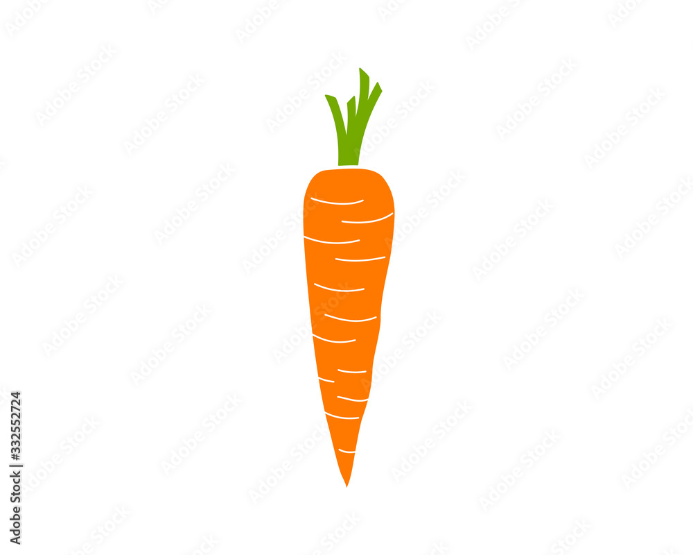 Cartoon drawing of a carrot, simple vector illustration Stock Vector |  Adobe Stock