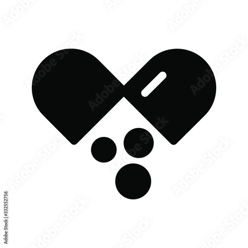 pil capsul icon , medical science logo template vector , emblem isolated illustration ,design  outline solid background white