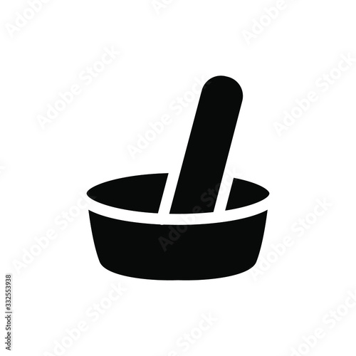 Pestle and mortar icon, template vector design emblem isolated , pharmacy logo illustration , outline solid background white
