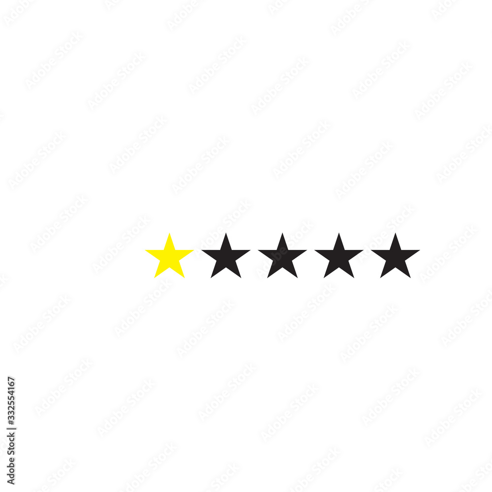 one rating star icon , rating star icon