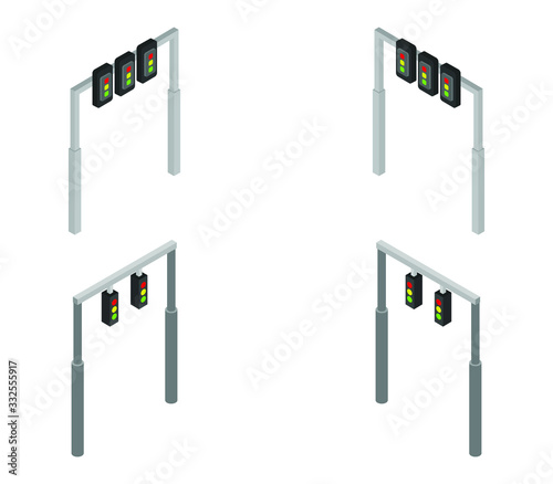 isometric traffic light