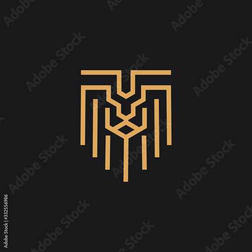 LION LOGO MINIMALIST MONOLINE MONOGRAM LINE STYLE