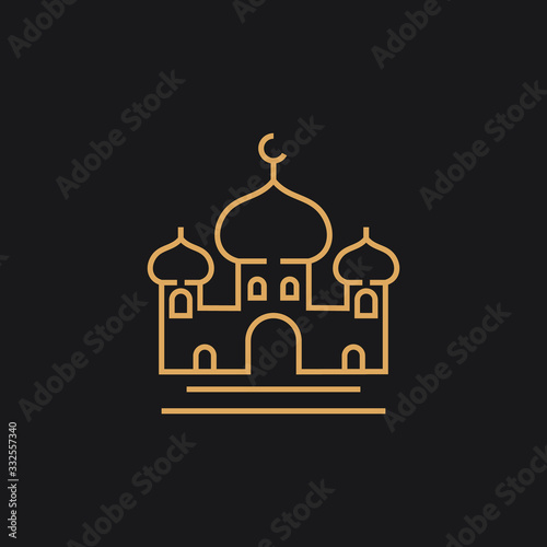 mosque icon vector symbol monogram