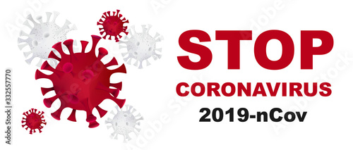  Stop coronavirus poster design. Coronavirus outbreak. Coronavirus danger and public health risk disease and flu outbreak. Pandemic medical concept with dangerous cells. Vector illustration