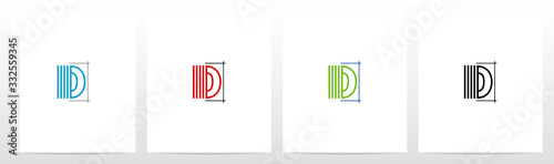 Blueprint Architecture Style Letter Logo Design D