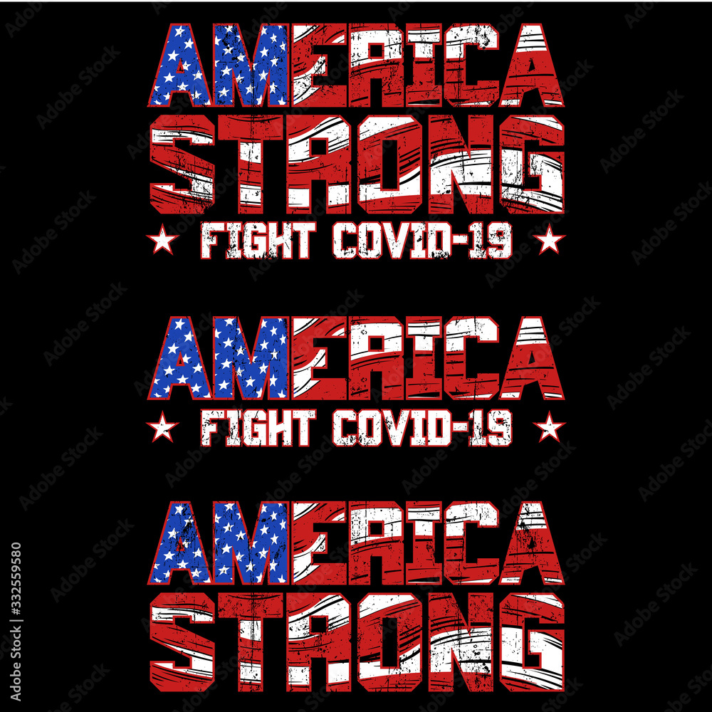 Fototapeta premium usa strong fight covid-19 design vector