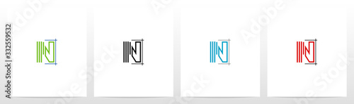 Blueprint Architecture Style Letter Logo Design N