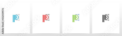 Blueprint Architecture Style Letter Logo Design P