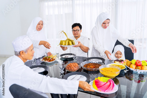 Family celebrating eid mubarak together