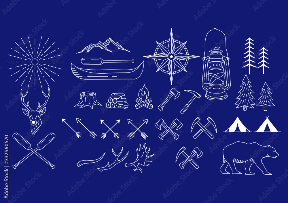 nature clip art element vector set Stock Vector | Adobe Stock