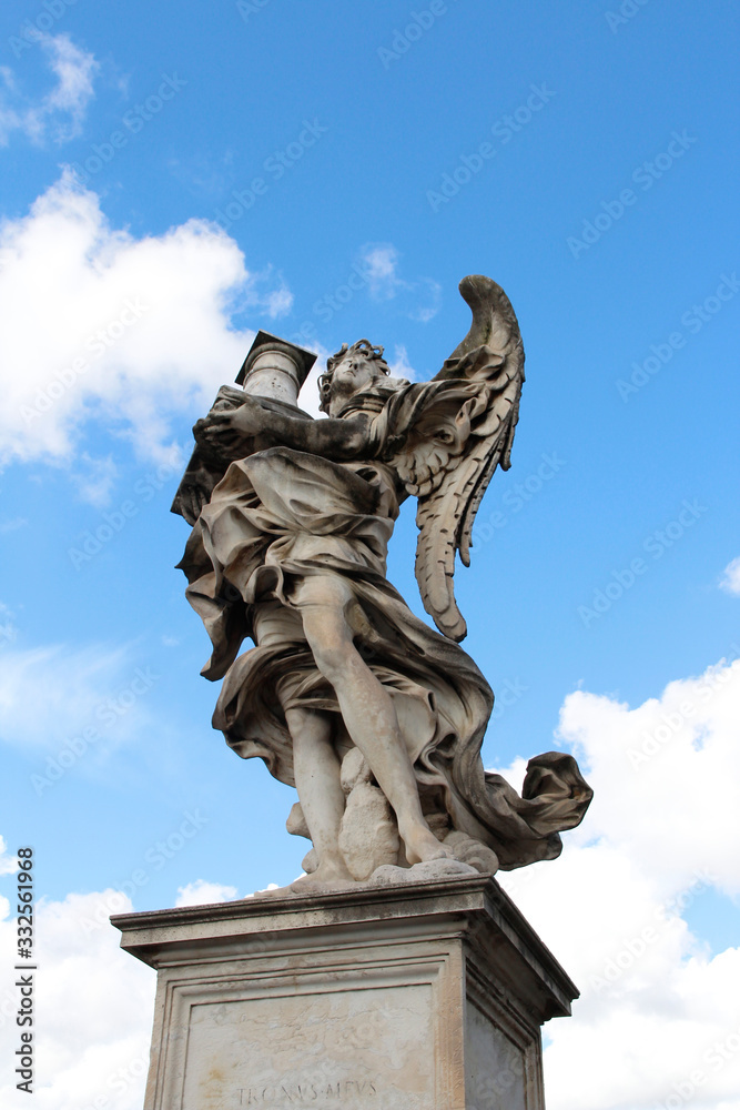 Angel Carrying the Column by Antonio Raggi at Castel Sant'Angelo, Rome, Italy