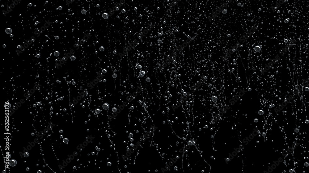 Close up of water bubbles in under water floating up to water surface. 3d rendering. Close up of water bubbles in under water floating up to water surface. 3d rendering.