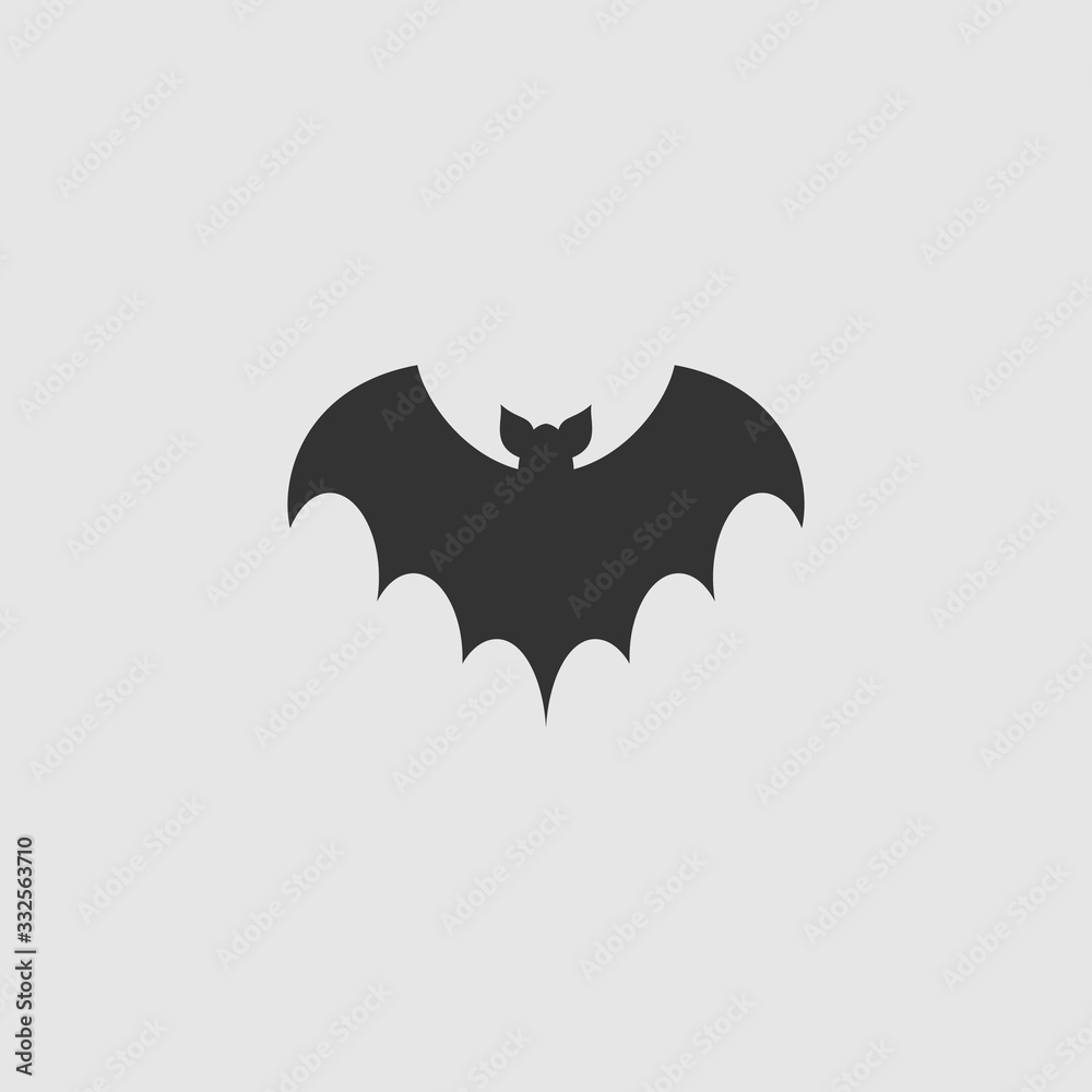 Vector Simple Isolated Bat Icon Vector Simple Isolated Bat Icon