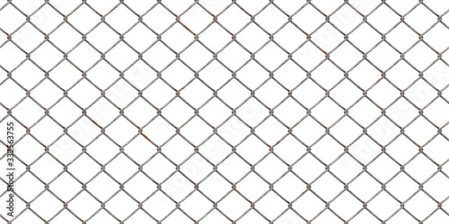 chain link fence on blue sky background