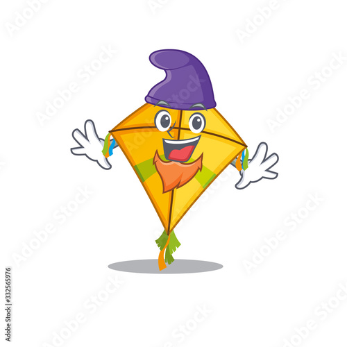 Cute and funny kite cartoon character dressed as an Elf photo