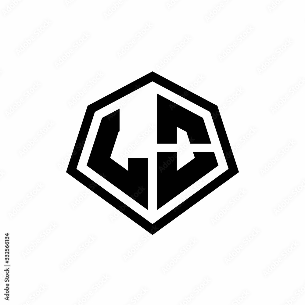 LO monogram logo with hexagon shape and line rounded style design template LO monogram logo with hexagon shape and line rounded style design template
