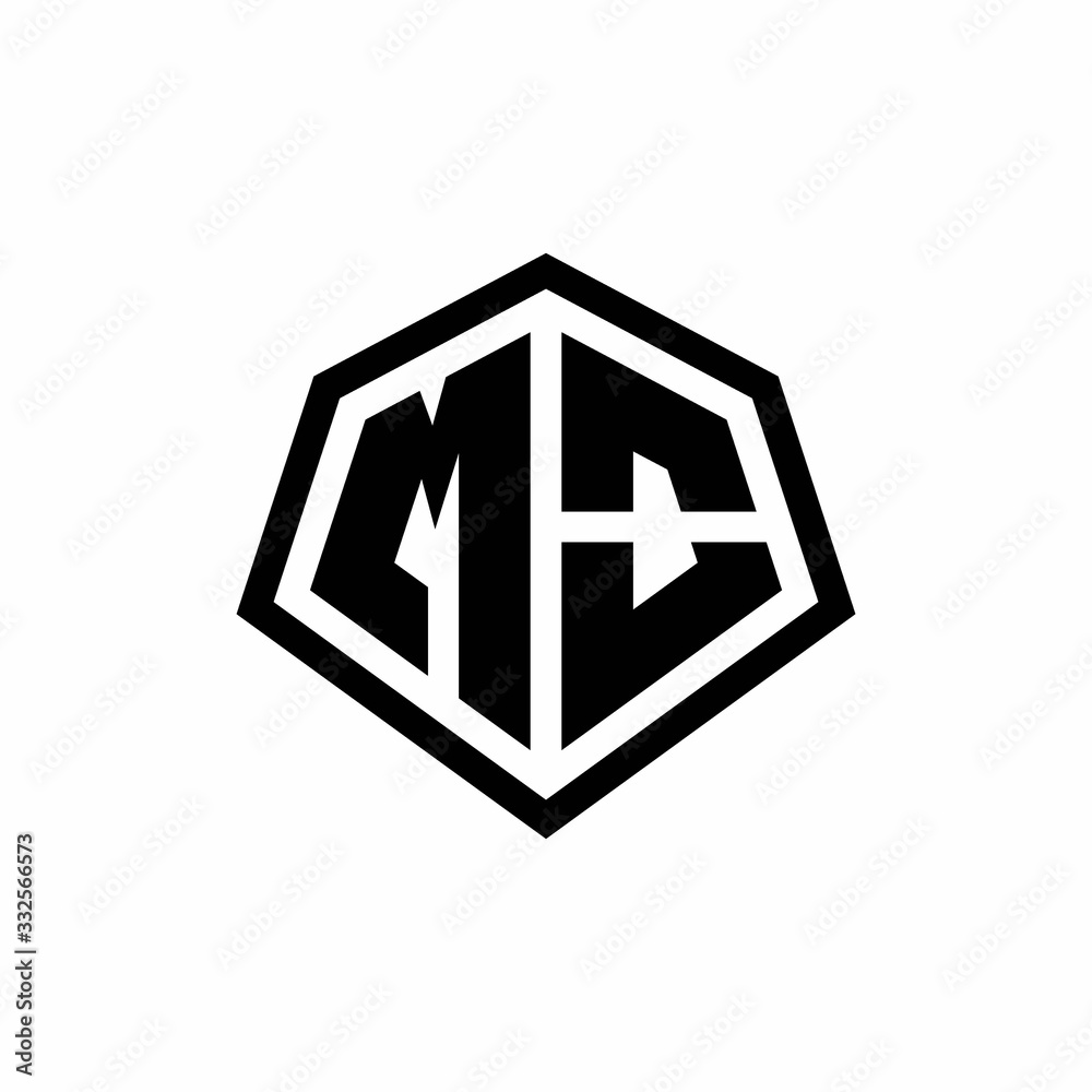 MO monogram logo with hexagon shape and line rounded style design template MO monogram logo with hexagon shape and line rounded style design template