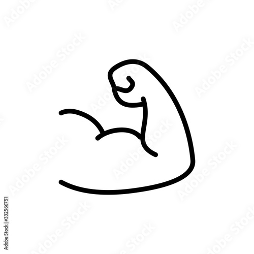 Simple muscle line icon.
