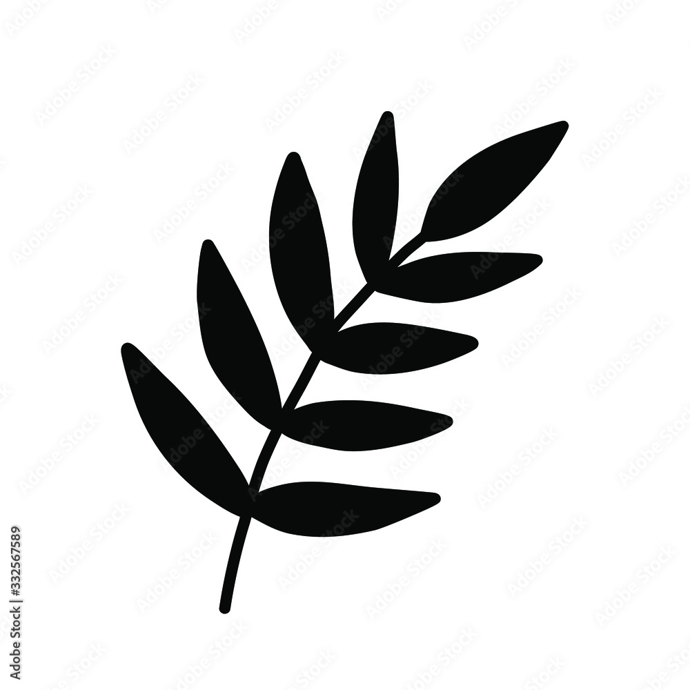 Twig. Blade of grass. Vector illustration on a white background. Twig. Blade of grass. Vector illustration on a white background.