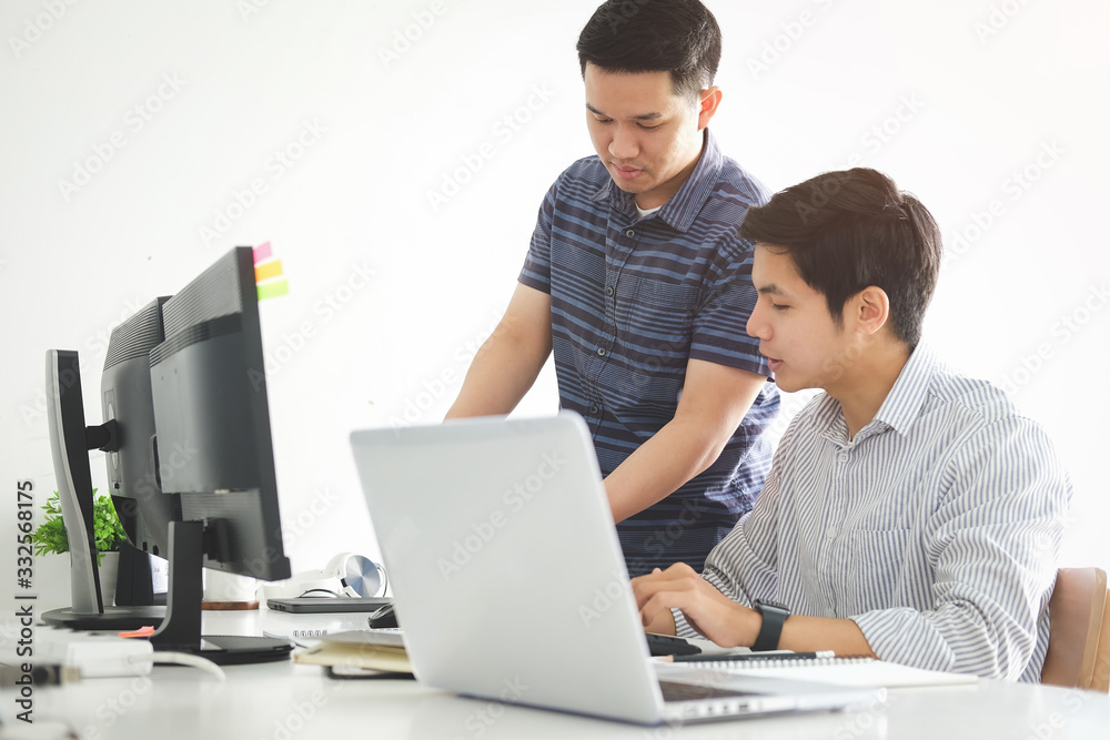 Business working in office with documents and laptop people Consulting and business planning. Business working in office with documents and laptop people Consulting and business planning.