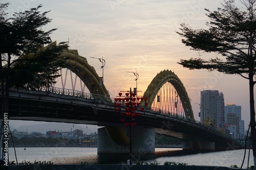 famous dragon bridge in da nang