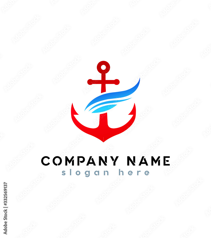 Abstract modern Anchor logo template, Vector logo for business and company identity Abstract modern Anchor logo template, Vector logo for business and company identity