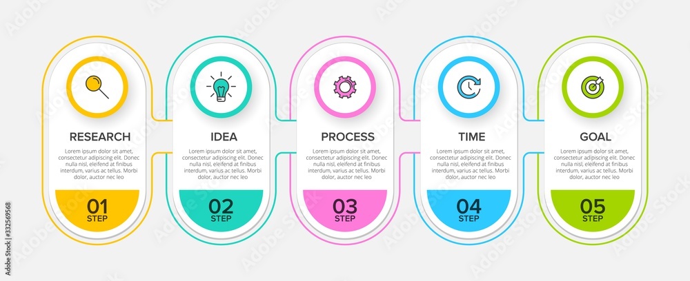 Infographic design with icons and 5 options or steps. Thin line vector. Infographics business concept. Can be used for info graphics, flow charts, presentations, web sites, banners, printed materials. Infographic design with icons and 5 options or steps. Thin line vector. Infographics business concept. Can be used for info graphics, flow charts, presentations, web sites, banners, printed materials.