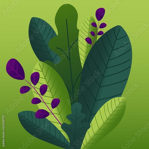 Vector Tropical leaves botanical flowers. Colorful natural grocery. Items are similar to the Jungle Boogie.