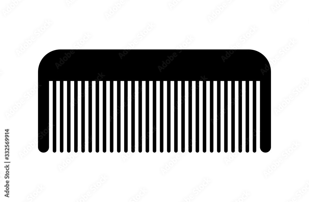 hairdresser comb. Black isolated silhouette on a white background. Vector icon