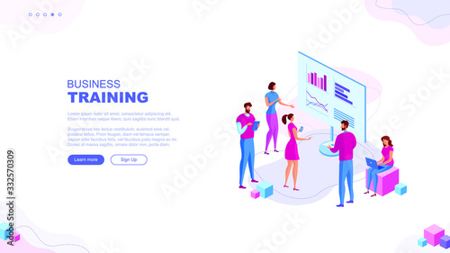 Trendy flat illustration. Business brief, presentation or training page concept. Teamwork metaphor. Education. Learning. Knowledge. Template for your design works. Vector graphics.