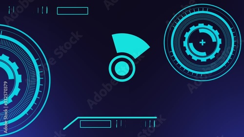 Abstract technology background in hud style animation