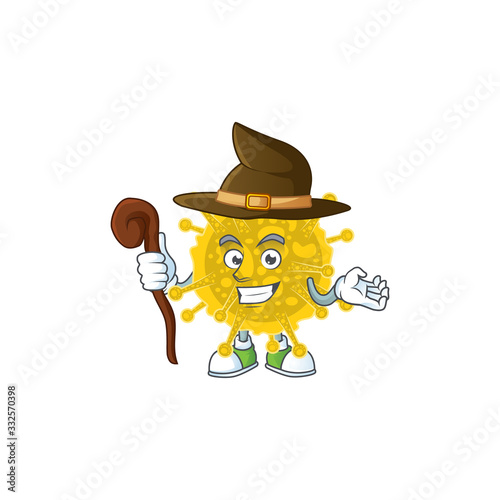 sweet and tricky Witch coronavirus pandemic cartoon character