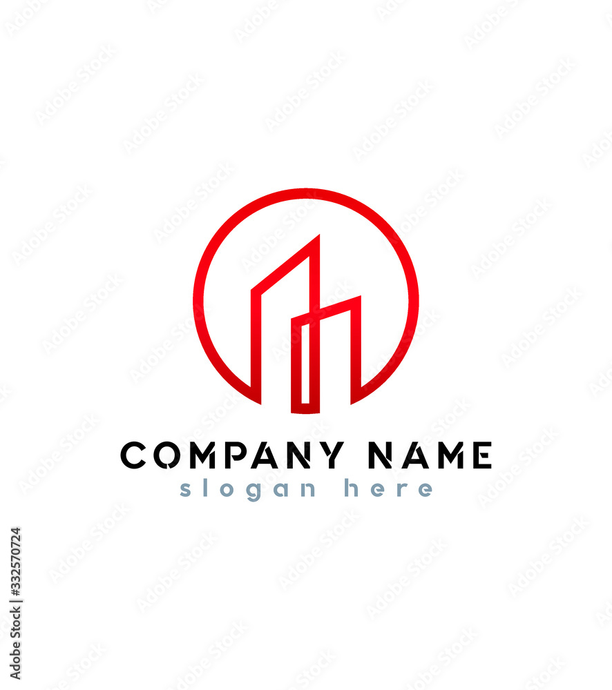 Creative modern building logo template, vector logo for business and company identity Creative modern building logo template, vector logo for business and company identity