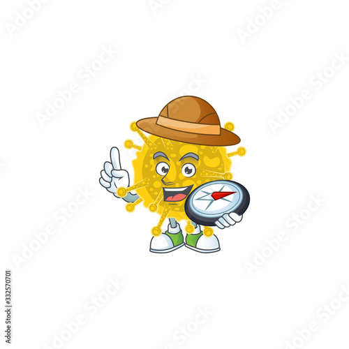 Coronavirus pandemic an experienced explorer working using a compass