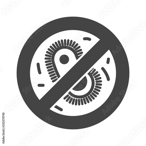Anti allergic material sign, antibacterial textile isolated icon
