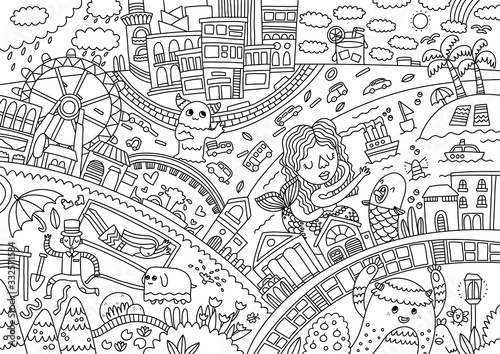 Doodle World Coloring Book