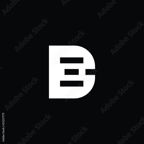 Minimal elegant monogram art logo. Outstanding professional trendy awesome artistic DE ED initial based Alphabet icon logo. Premium Business logo White color on black background