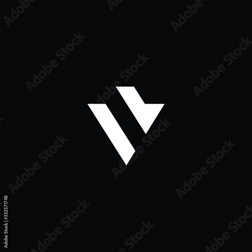 Minimal elegant monogram art logo. Outstanding professional trendy awesome artistic VB BV initial based Alphabet icon logo. Premium Business logo White color on black background