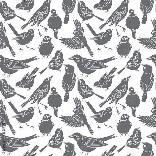 Wallpaper Mural Seamless vector pattern with birds. Torontodigital.ca