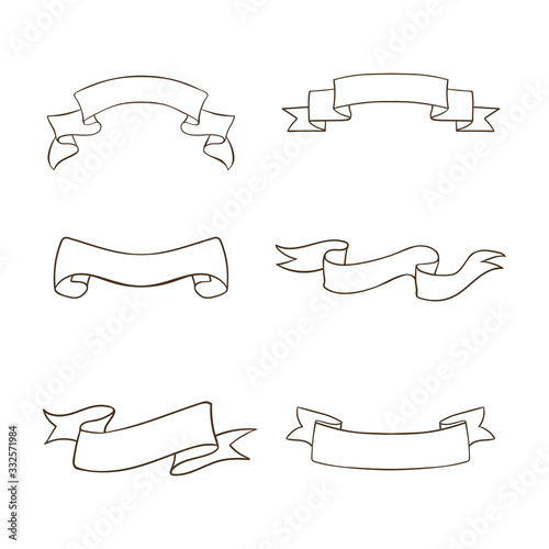A set of ribbons painted. Vector illustration