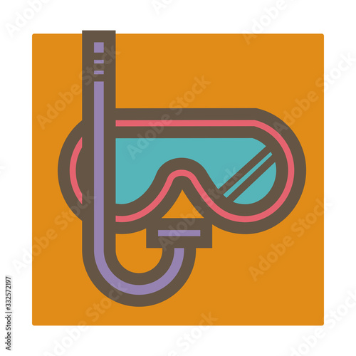 Diving sport or hobby isolated icon, underwater swimming