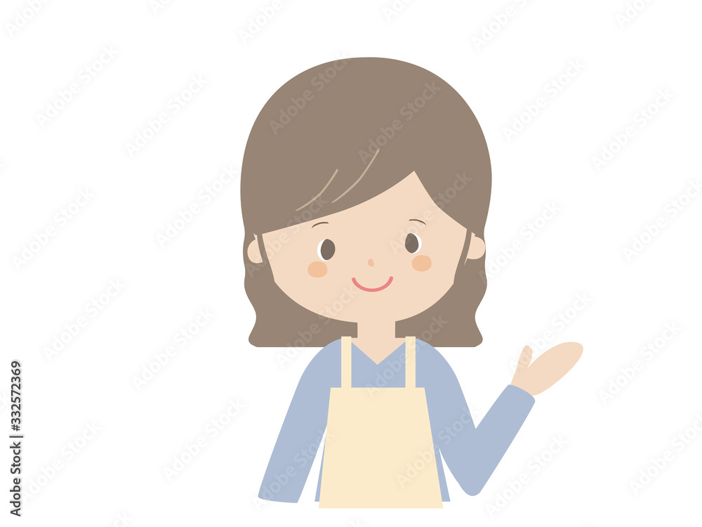 Young woman wearing apron