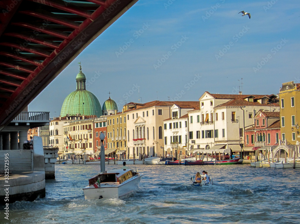 A shot of Venice city from under the Bridge