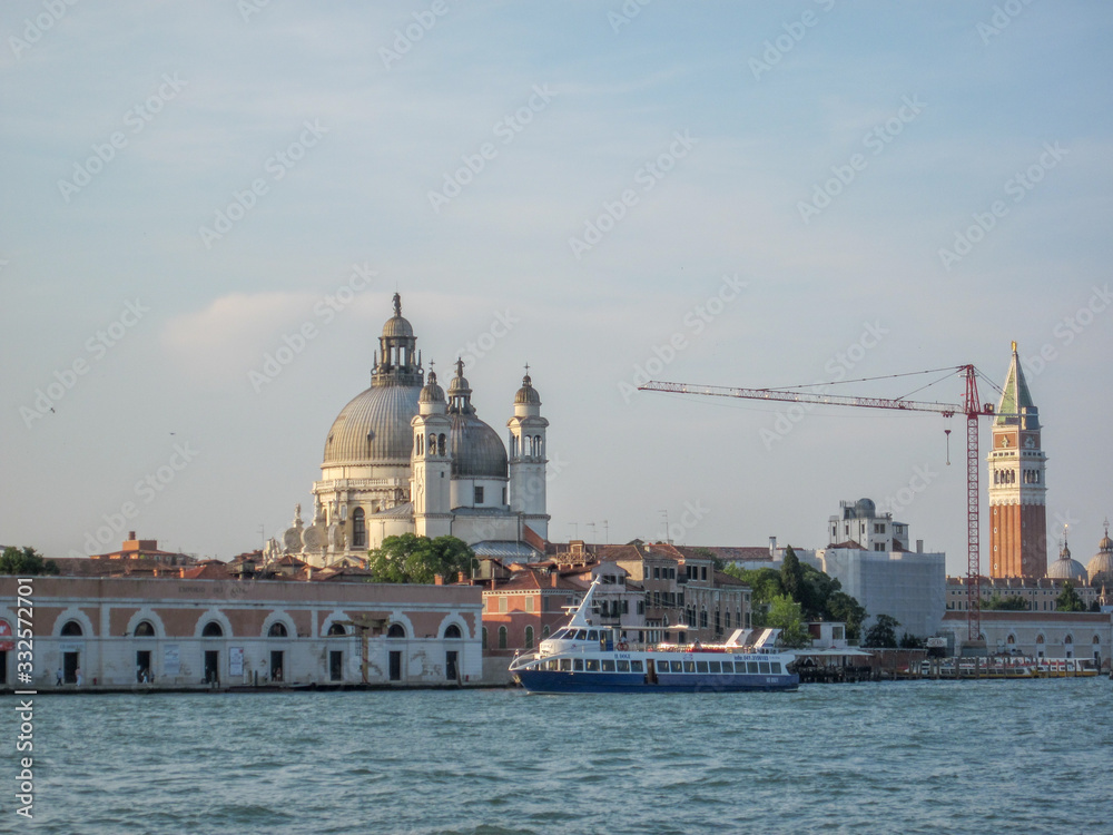 A panoramic shot of exteriors of Piazza San Marco with The Santa Maria della Salute