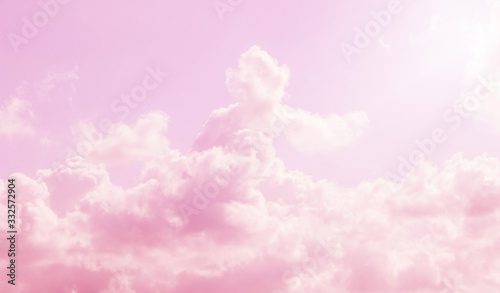 Fotografia, Obraz pink sky and clouds background