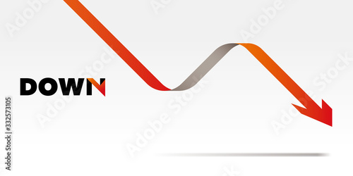 Vector illustration of a falling arrow