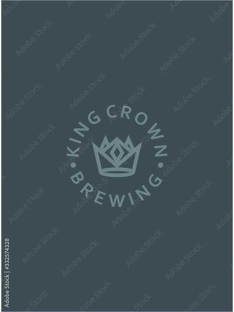 Fototapeta premium king crown line art logo design