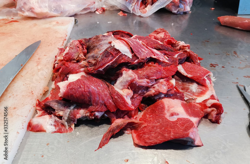Fresh raw meat , meat industry