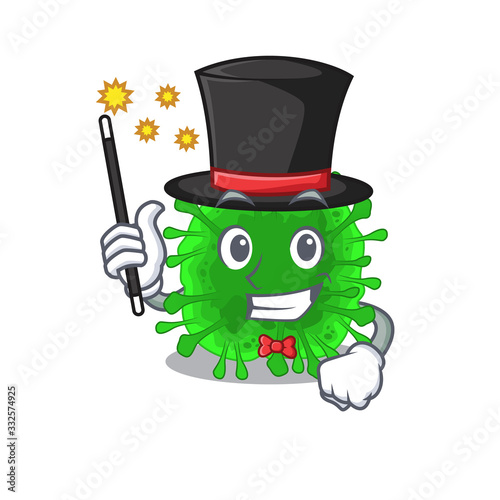 Charming minunacovirus cartoon design performance as a Magician style